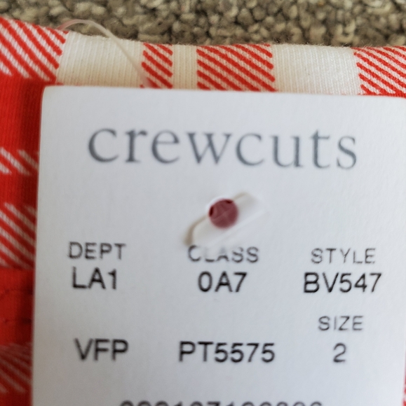 Crewcuts girls plaid leggings, 2, red/ white - Picture 3 of 4